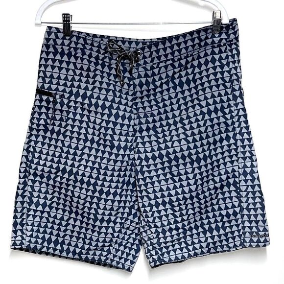 Patagonia Mens Board Surf Beach Shorts Geometric Print Sz 34 W - Picture 1 of 5